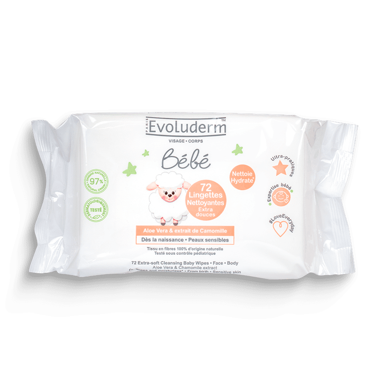 Evoluderm 72 lingettes bébé Visage &amp; corps