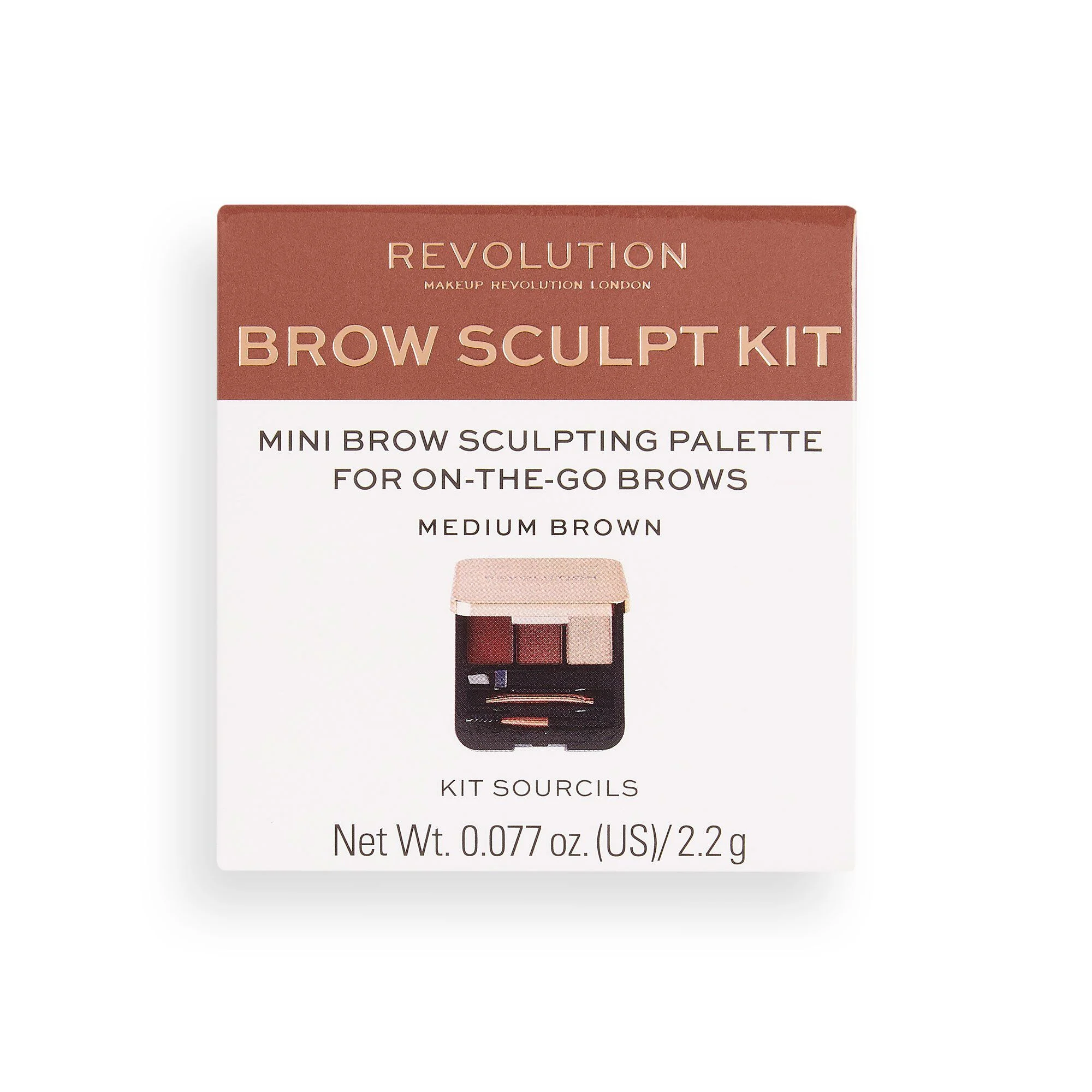 Revolution Kit Sourcils Brow Sculpt Medium Brown – Image 4