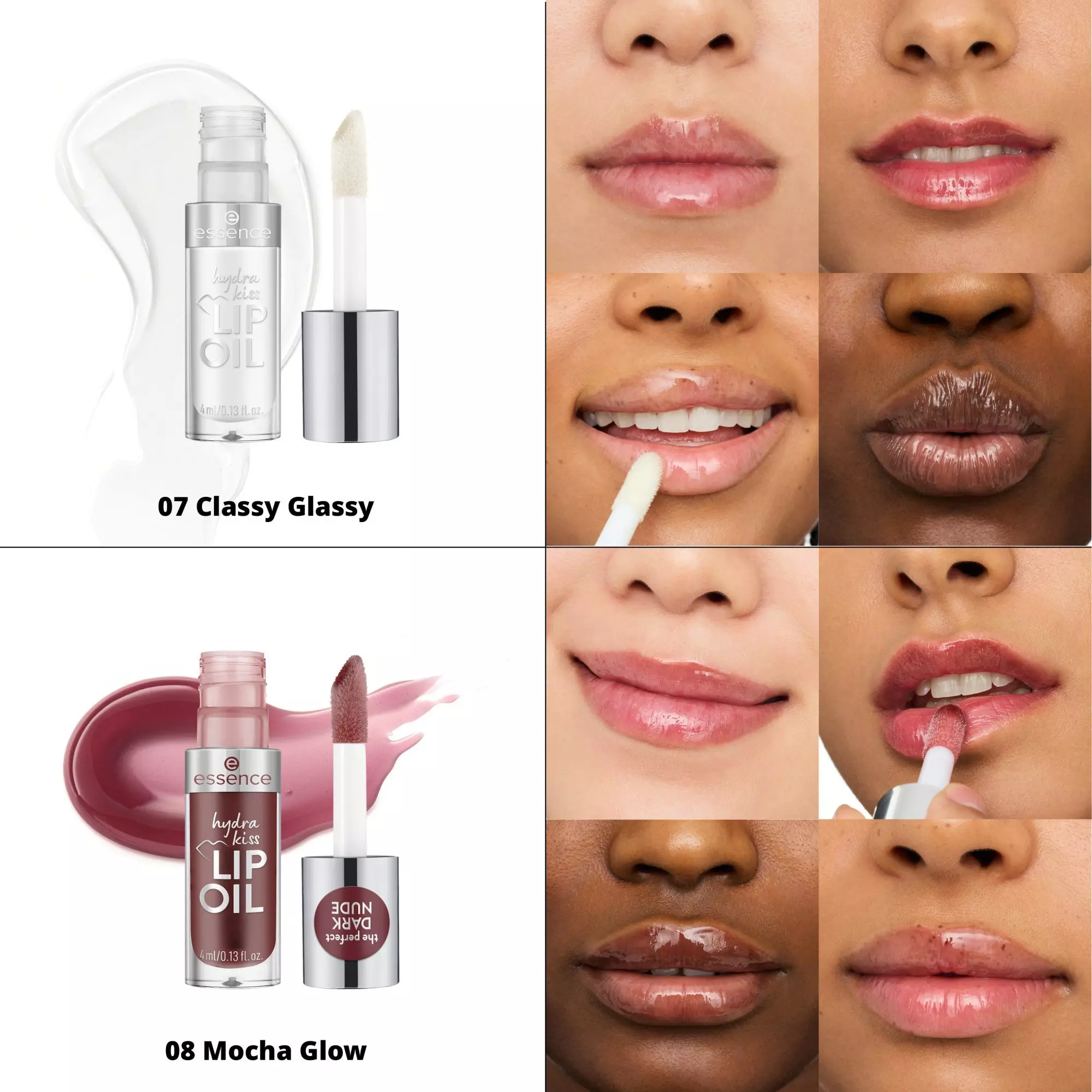 Essence Huile à lèvres "Lip Oil" Hydra-Kiss N°08 Mocha Glow – Image 5